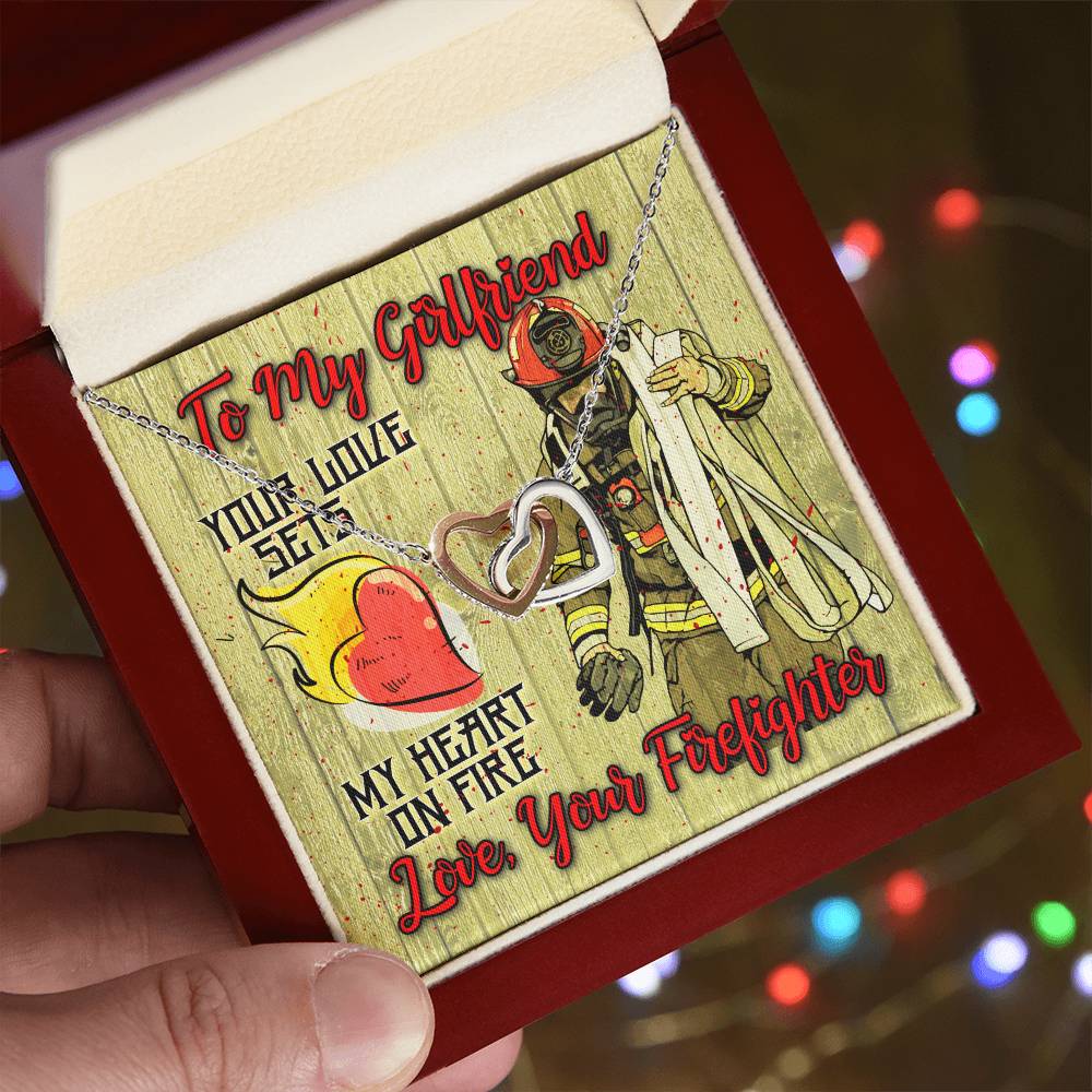 Firefighter'S Girlfriend- Interlocking Heart Necklace Interlocking Hearts Necklace