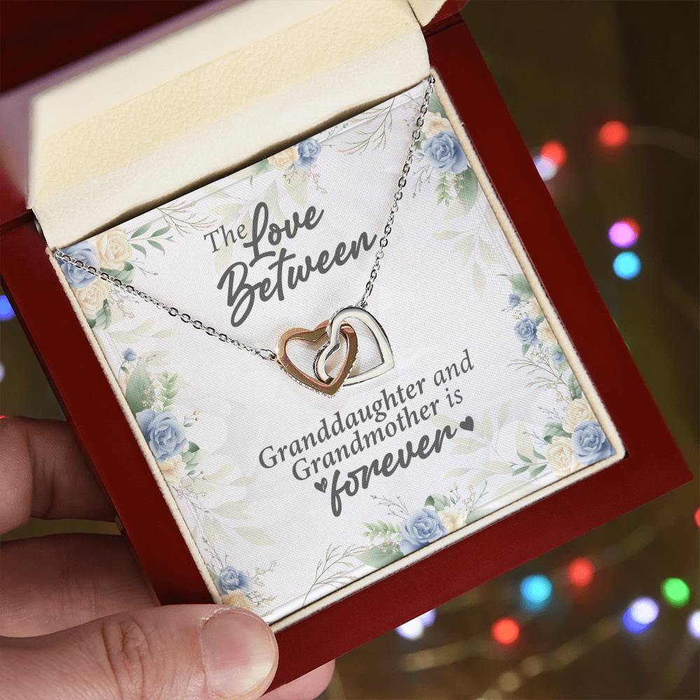 The Love Between Granddaughter And Grandmother Is Forever Interlocking Hearts Necklace