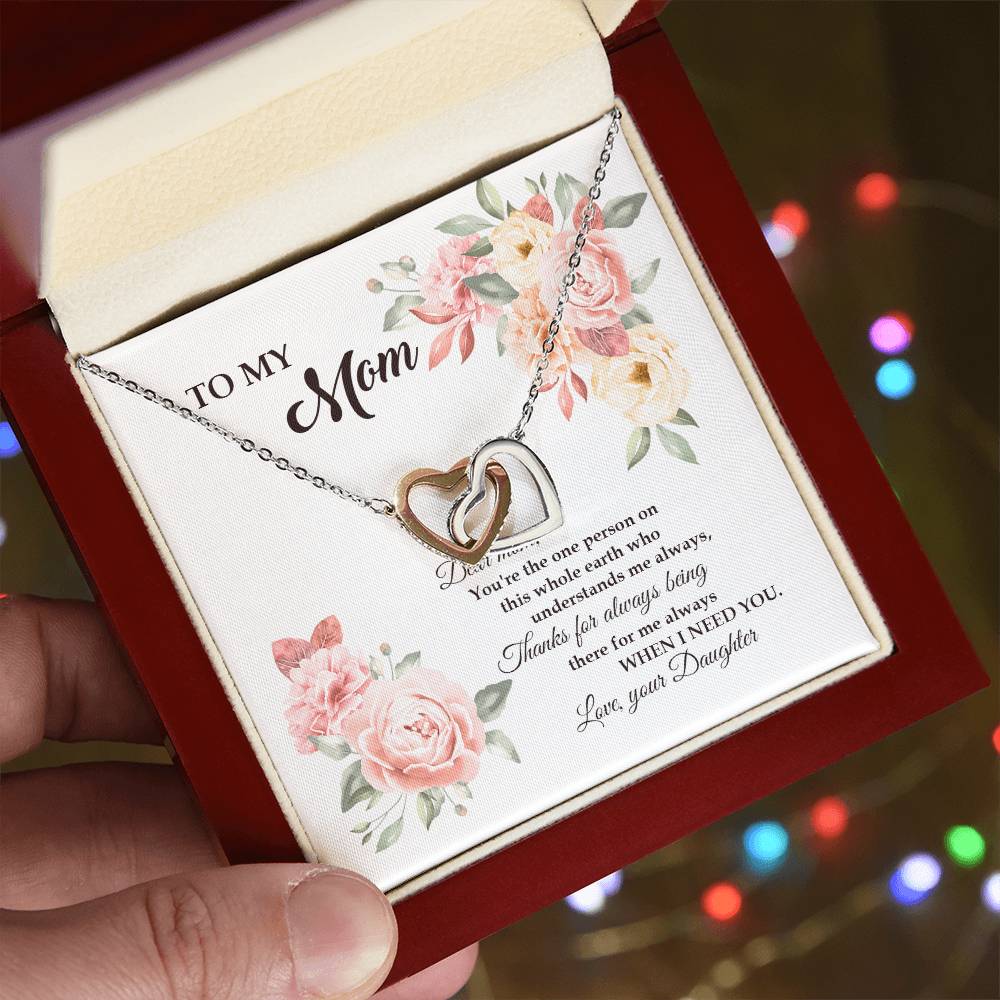 Gift For Mom - I Need You - The Interlocking Heart Necklace Interlocking Hearts Necklace