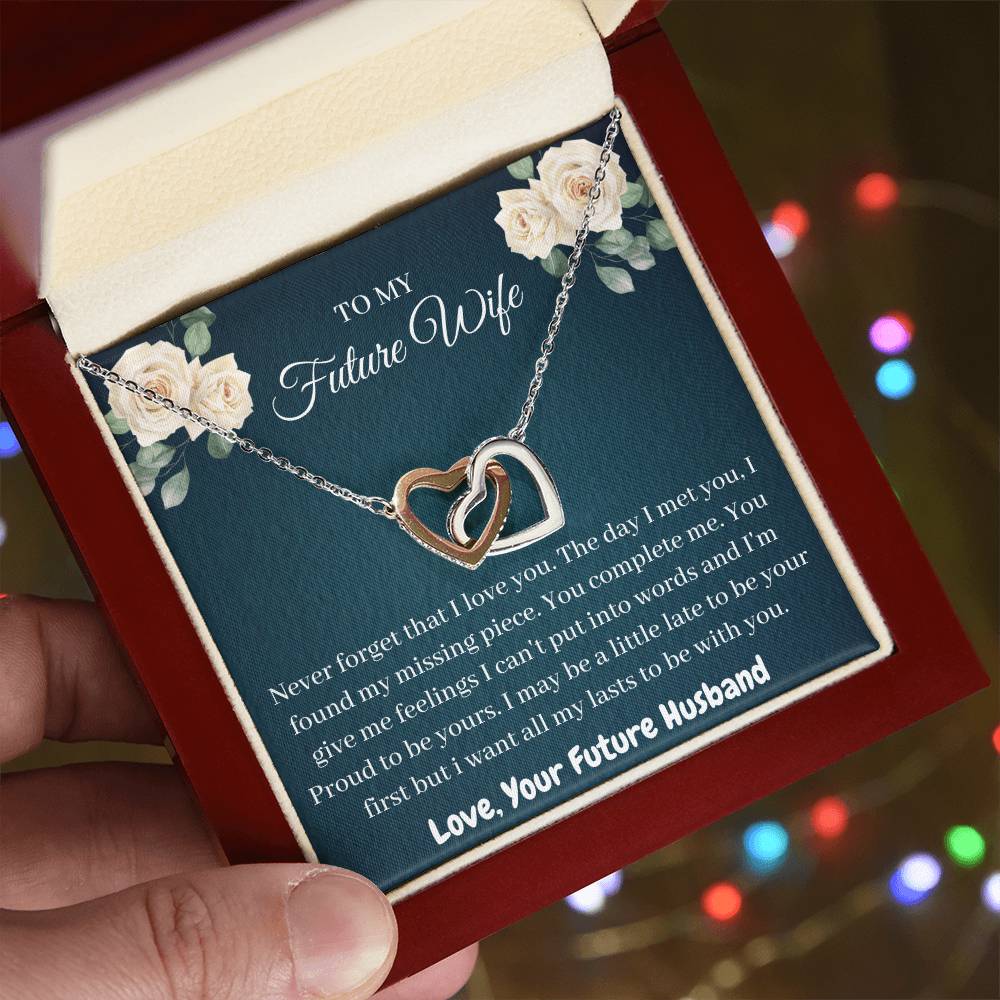 Gift For Future Wife Interlocking Hearts Necklace