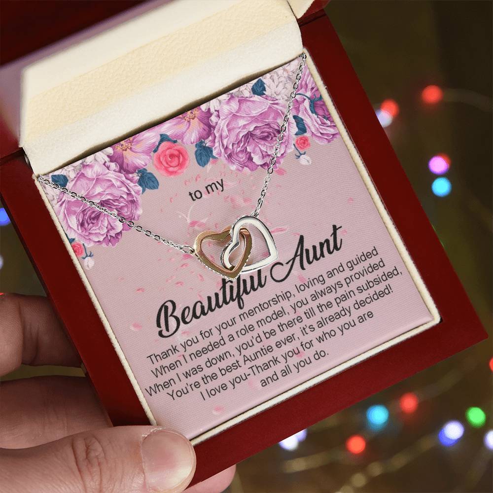 To My Beautiful Aunt Necklace Gift Auntie Interlocking Hearts Necklace Aunt Jewelry Aunt Appreciation Gift For Aunt Auntie Gift