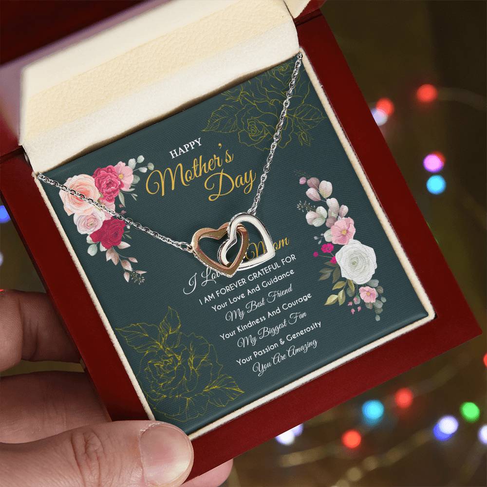 Gift For Mom - Forever Grateful - The Interlocking Heart Necklace Interlocking Hearts Necklace
