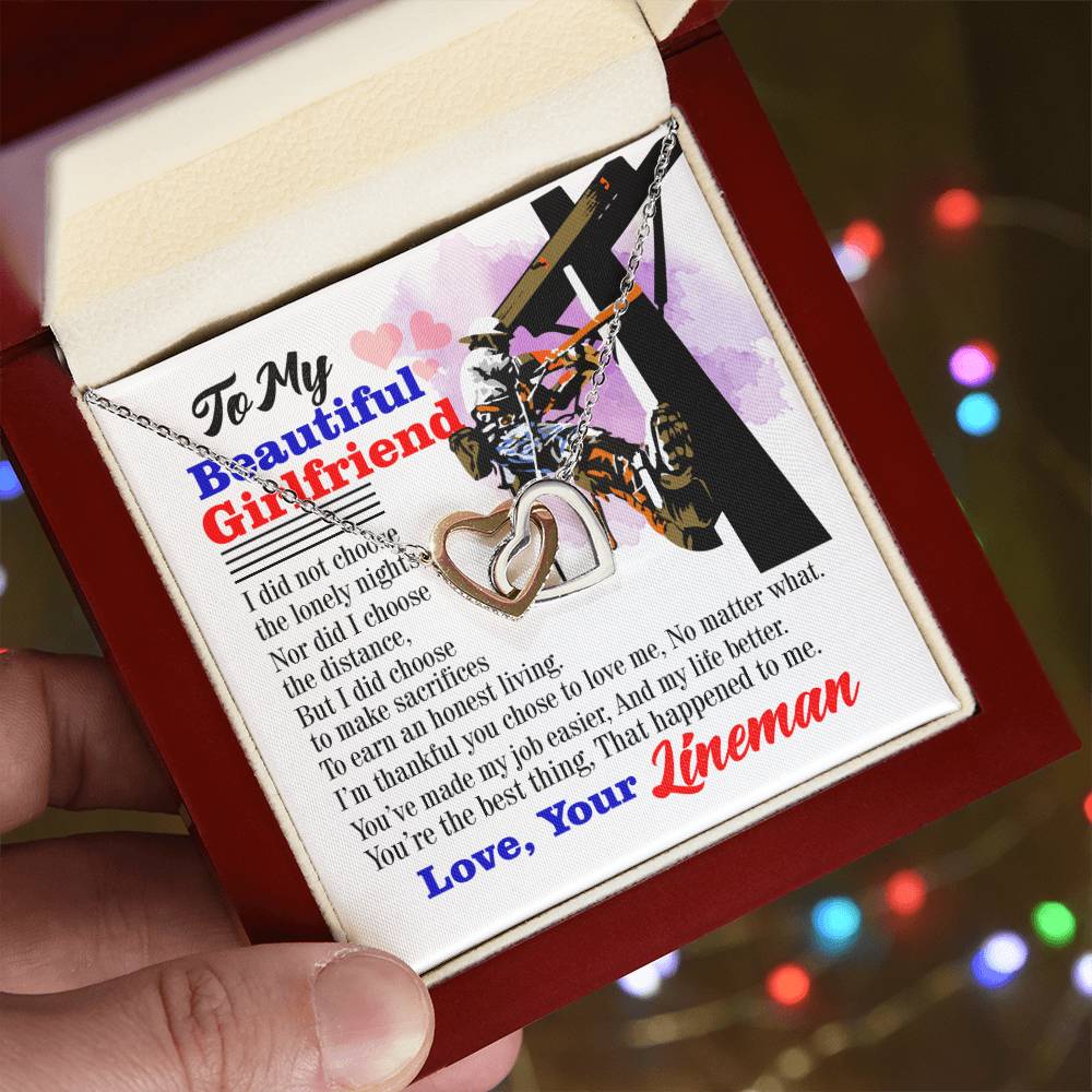 Lineman'S Girlfriend - Interlocking Heart Necklace Interlocking Hearts Necklace