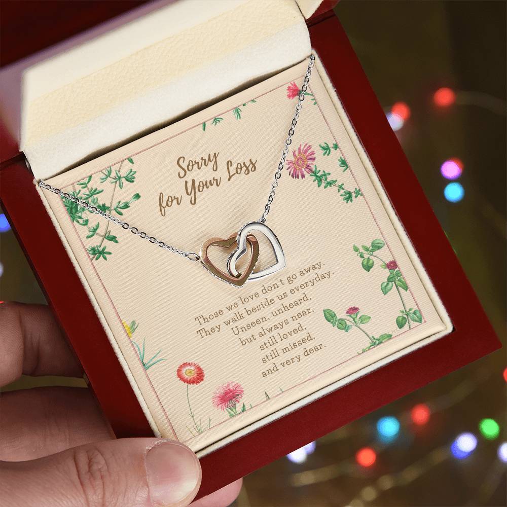 Loss Of Loved One Necklace Loss Of Mother Gift Loss Of Father Gift Sorry For Your Loss Sympathy Gift Sterling Silver Pet Loss Gift Interlocking Hearts Necklace