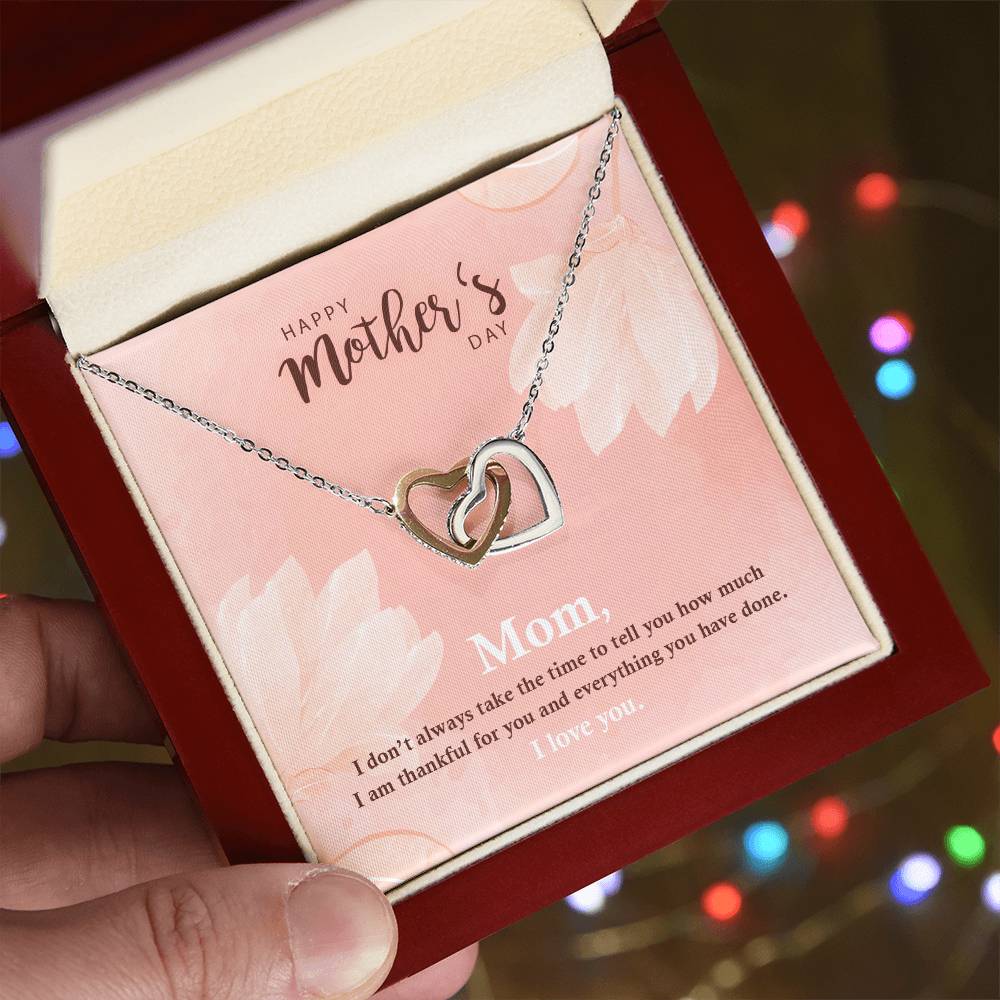 Mother'S Day - Double Hearts Necklace Interlocking Hearts Necklace