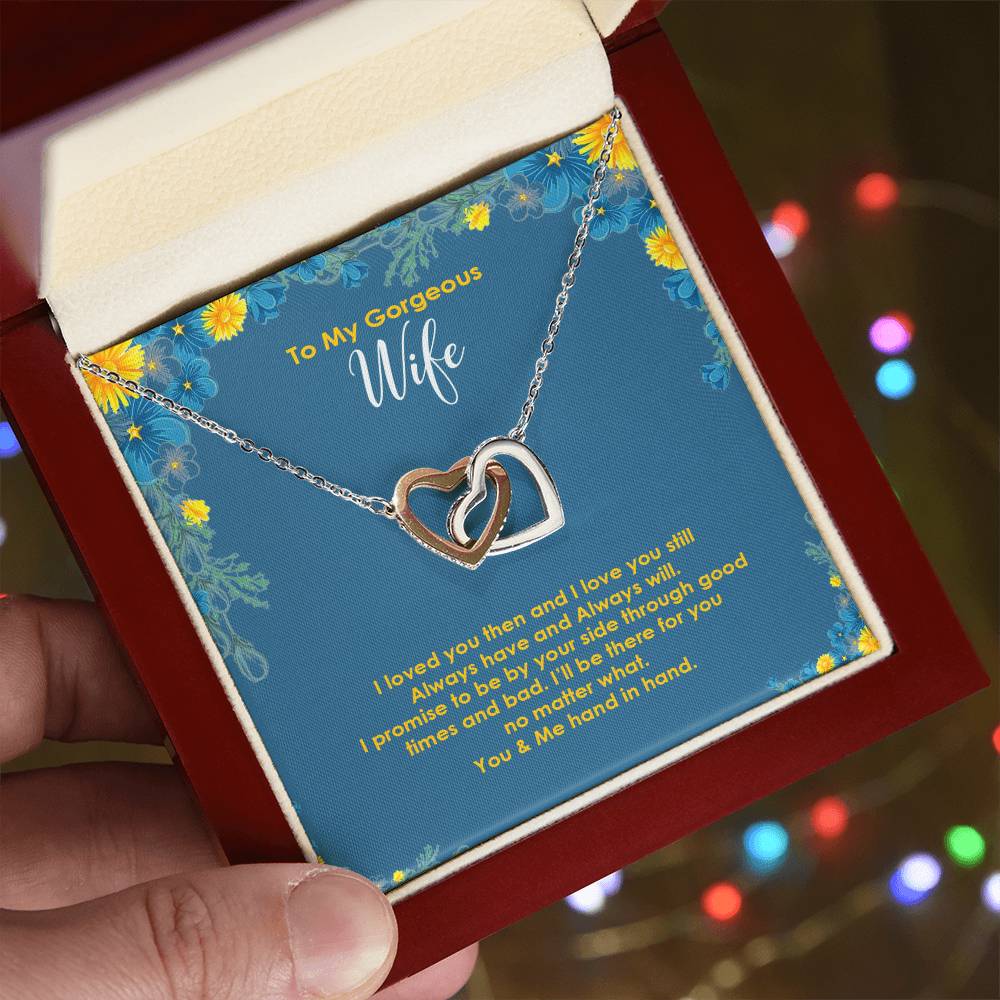 To My Georgous Wife Interlocked Necklace Interlocking Hearts Necklace