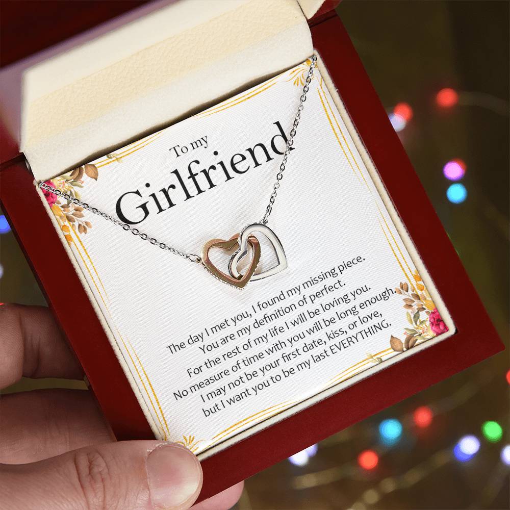 To My Girlfriend - Love Card And Necklace S009 Interlocking Hearts Necklace