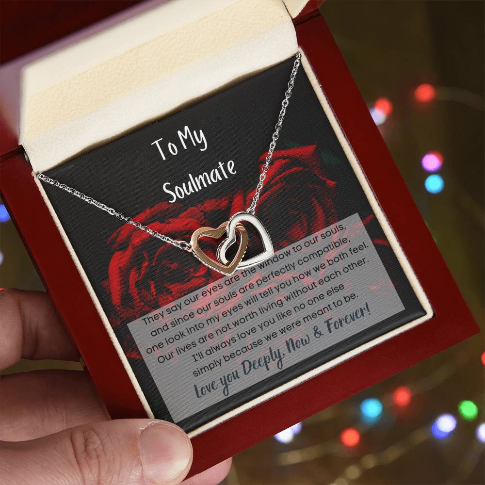 To My Soulmate Interlocking Hearts Necklace