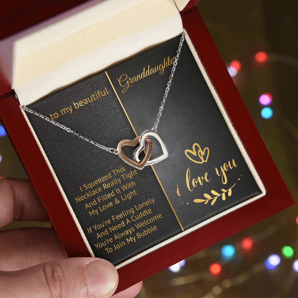 To My Beautiful Granddaughter - Join My Bubble - Interlocking Hearts Necklace