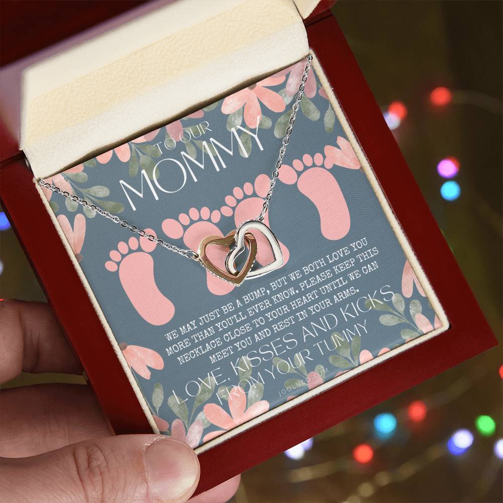 Twin Baby Gift Twins Baby Shower Future Mom Of Twins Twins Gender Reveal Twin Bump To Mom Gift From Twins Mothers Day Gift Twin Mama Interlocking Hearts Necklace