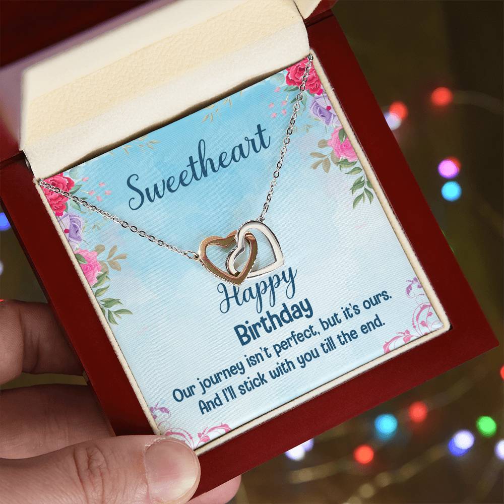 Happy Birthday To My Love - Interlocking Hearts Necklace