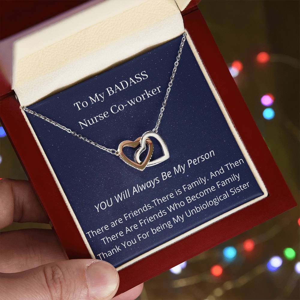 To My Co-Worker Nurse Week Special Interlocking Hearts Necklace