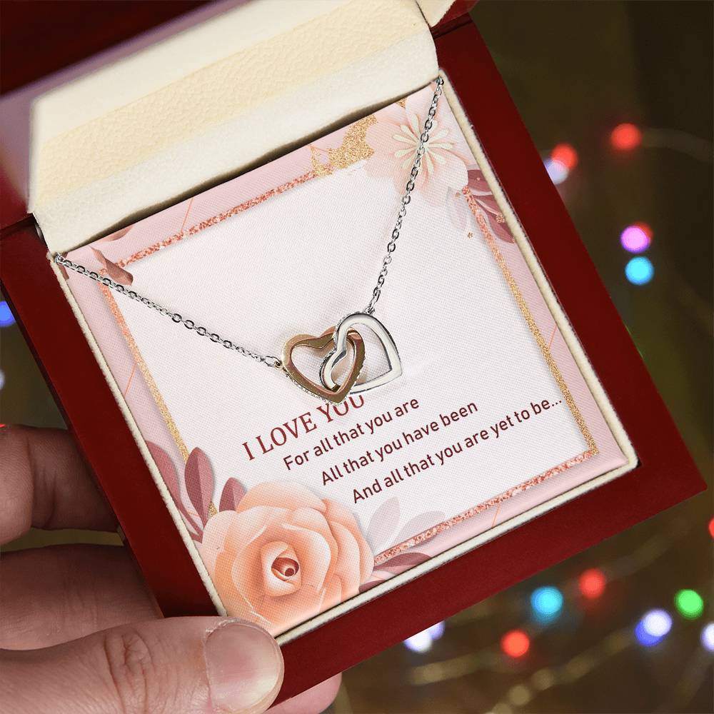 To My Love Interlocking Hearts Necklace Message Card