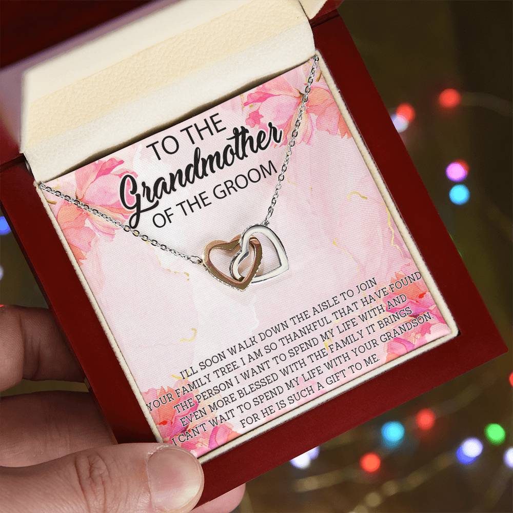 Grandmother Of The Groom Necklacegrandmother Wedding Giftgrandma Of The Groom Interlocking Hearts Necklacegrandma Wedding Gift From Groom