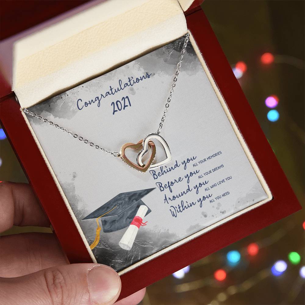 Graduation 2021 Necklace Interlocking Hearts Necklace