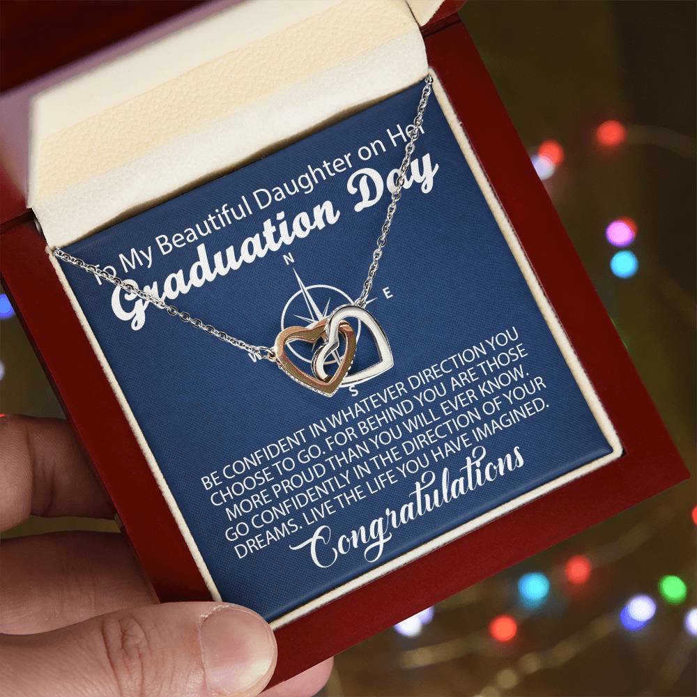 Graduation - Directions Of Your Dreams Interlocking Hearts Necklace