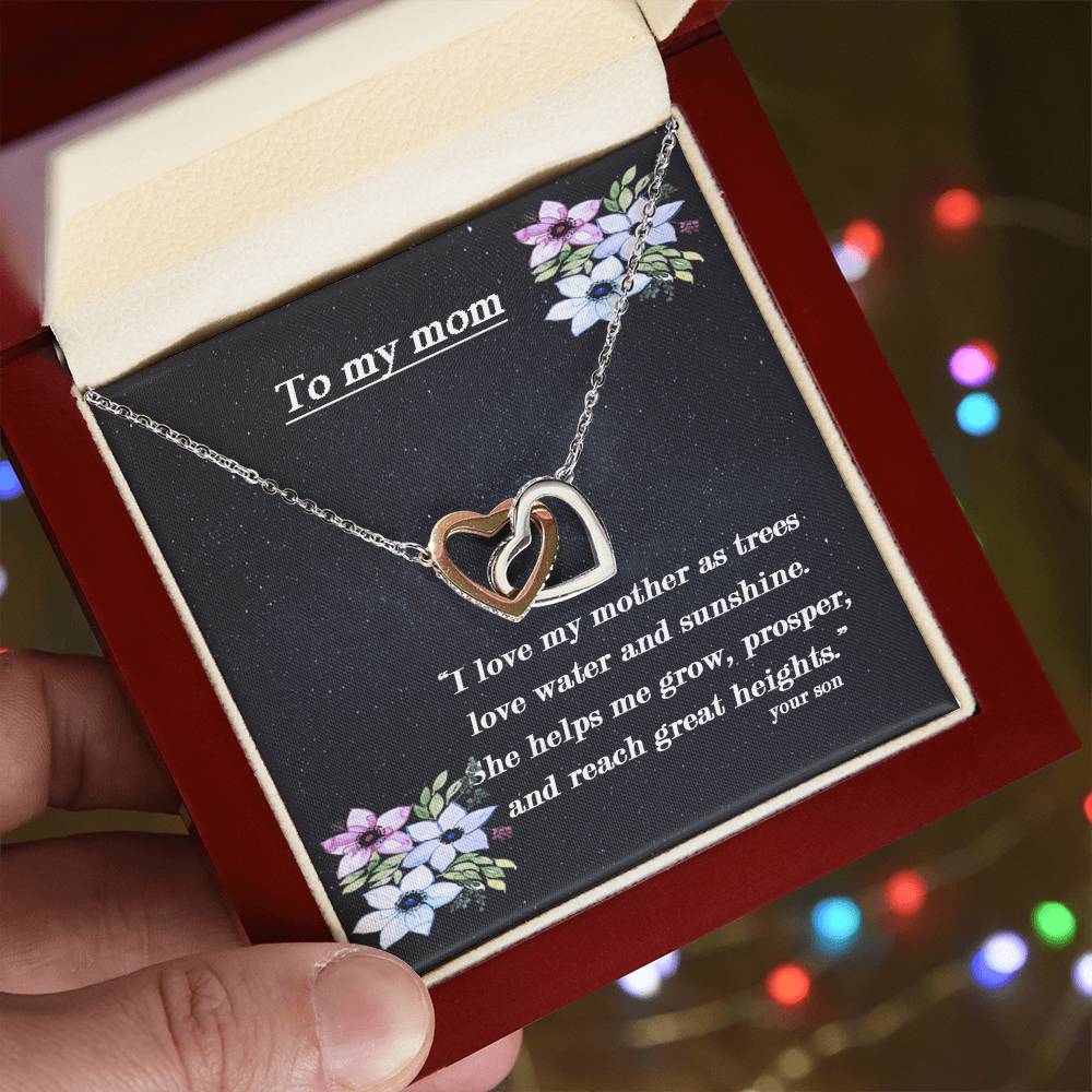 To My Mom I Will Always Be There Dragonfly Necklace Gift For Mom From Son Birthday Mother'S Day Christmas Present Interlocking Hearts Necklace