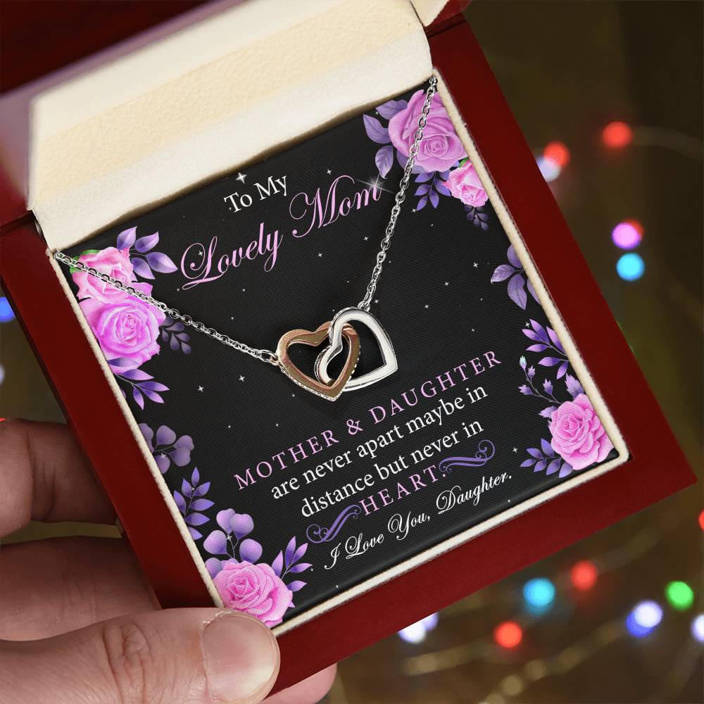 Gifts For Mom From Daughter Interlocking Hearts Necklace