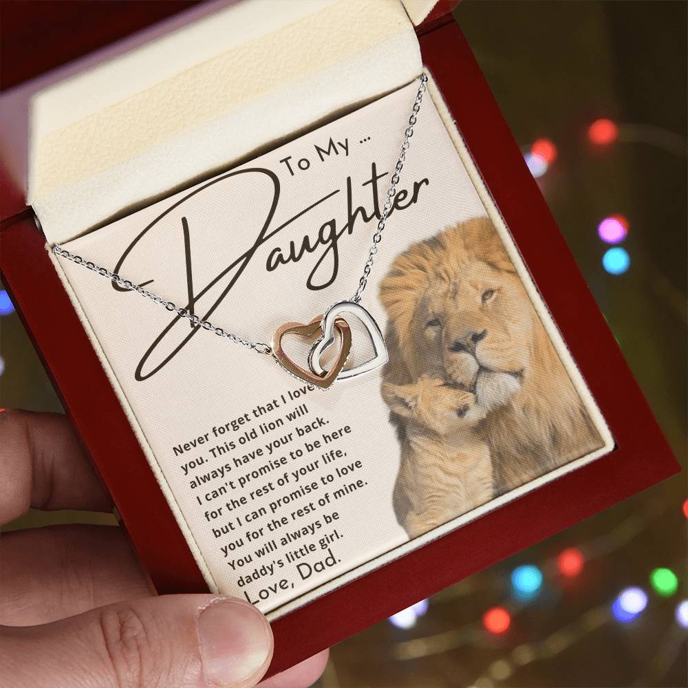 Daddy'S Little Girl Interlocking Hearts Necklace