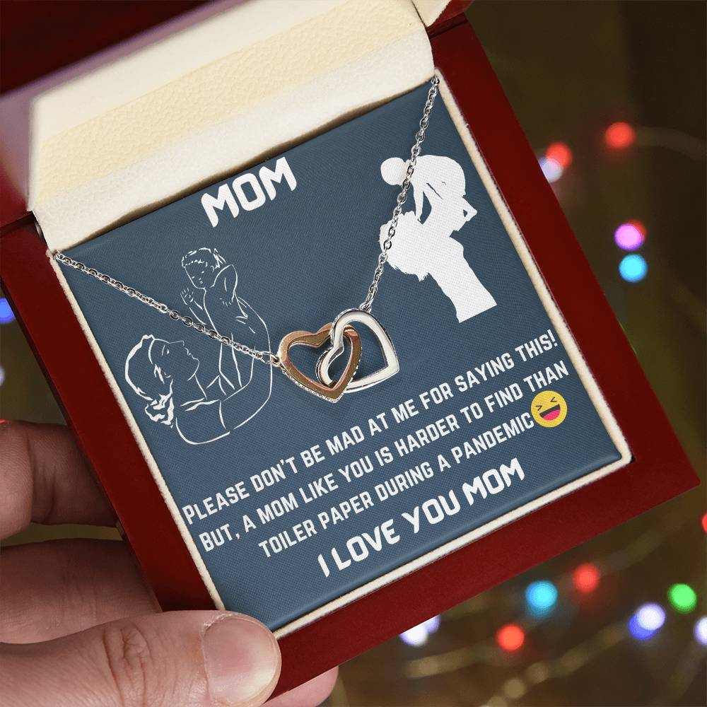 Interlocked Hearts Necklace For Mom Interlocking Hearts Necklace