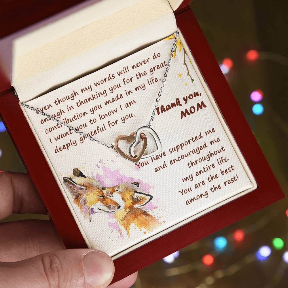 Thank You Mom Thanksgiving Gift Interlocking Hearts Interlocking Hearts Necklace