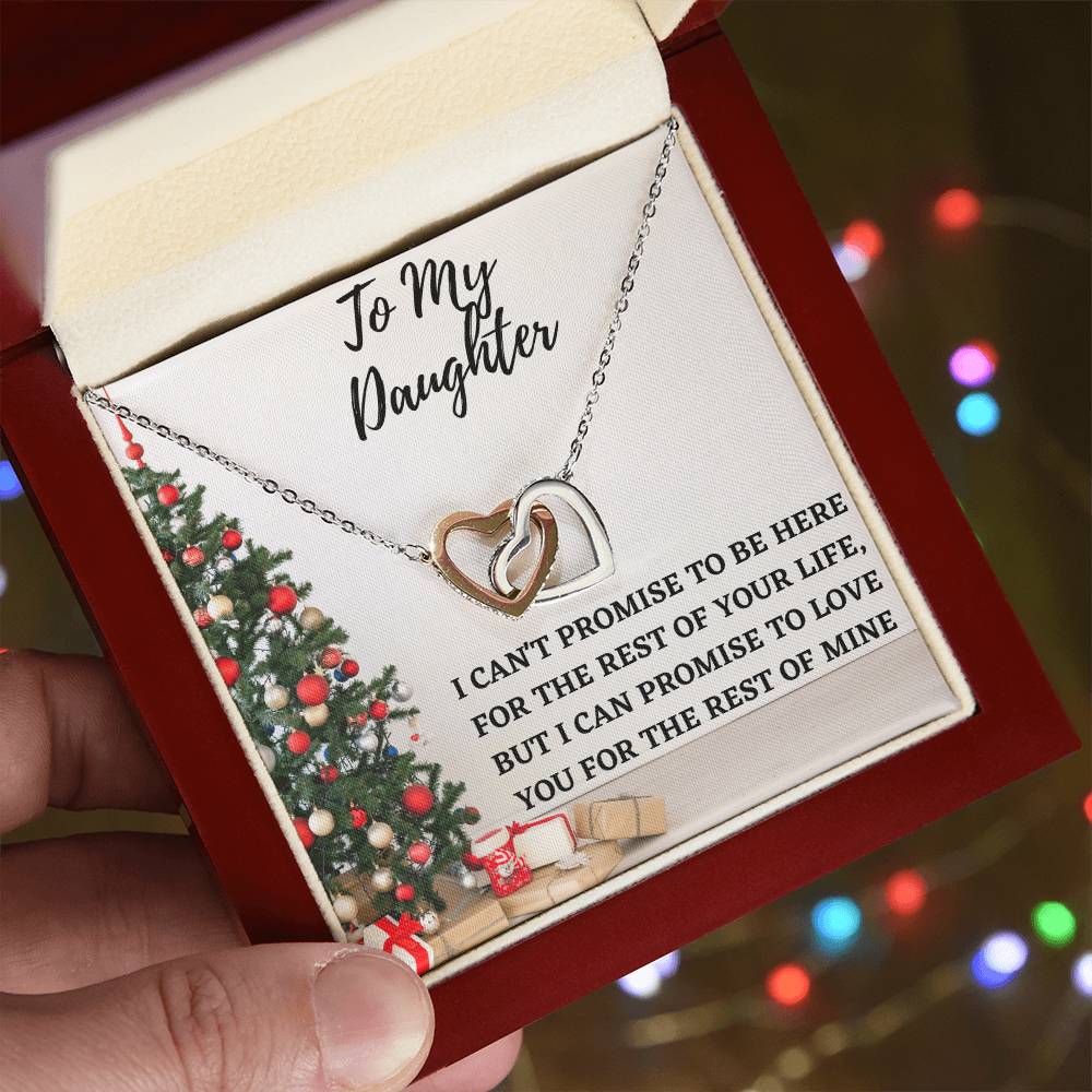 To My Daughter - Promise To Love You Interlocking Hearts Necklace