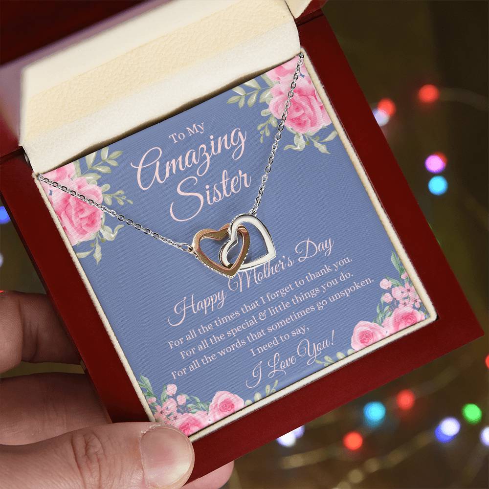 Mothers Day Gift For Sister Sister Mothers Day Gift Sister Necklace Gift On Mothers Day Sentimental Mothers Day Gift For Sister Jewelry Interlocking Hearts Necklace