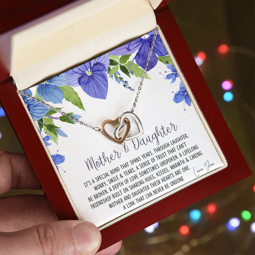 Mother Daughter Necklace Mom Gift Mother'S Day Gift Daughter Gift Jewelry For Mom Interlocking Hearts Necklace