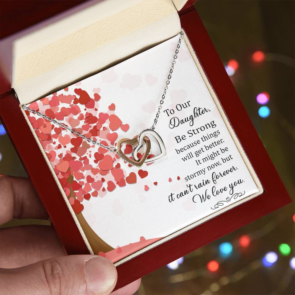Necklace - To Our Daughter Interlocking Hearts Necklace