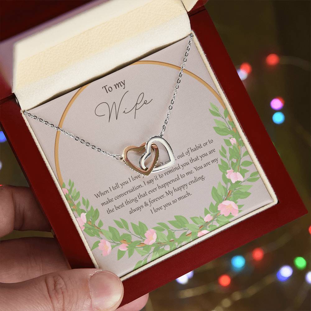 To My Wife When I Fell In Love With You - Daisy Interlocking Hearts Necklace