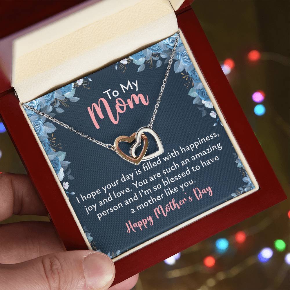 To My Mom Interlocking Hearts Necklace