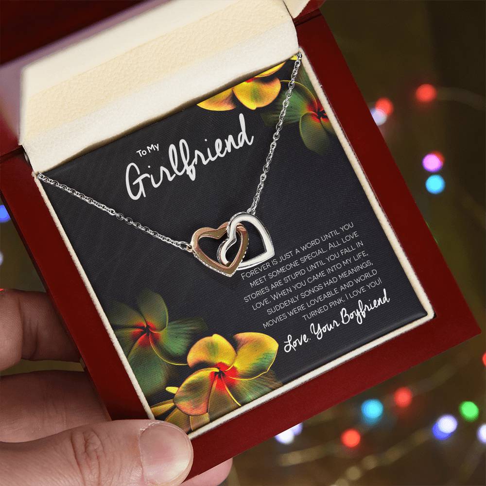 Girlfriend Interlocking Hearts Romantic Necklace Gift For Valentine'S Day Interlocking Hearts Necklace