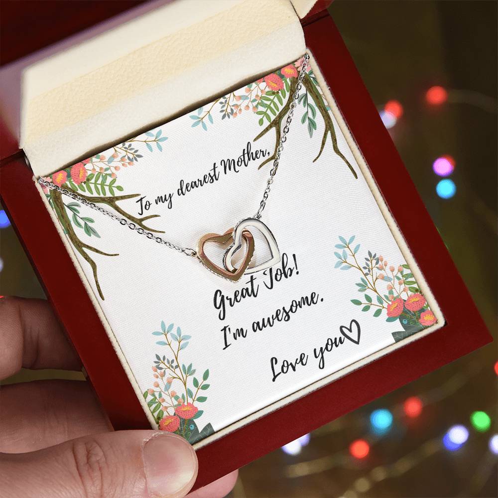 Mothers Day Heart Necklace Interlocking Hearts Necklace