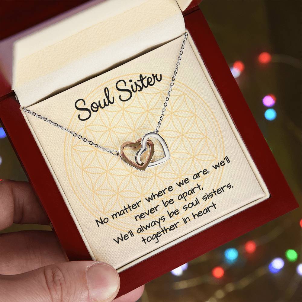 Soul Sisters Together In Heart Interlocking Hearts Necklace