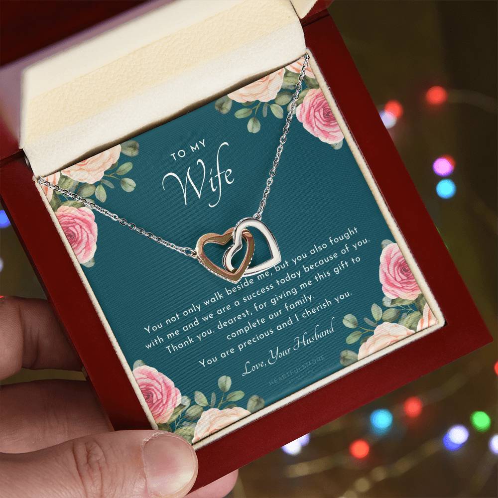 Postpartum Gift For Wife Gift For Wife Post Pregnancy Becoming A Mother Gift Gift For Wife Birth Wife After Pregnancy Necklace Wife Becoming A Mom Interlocking Hearts Necklace