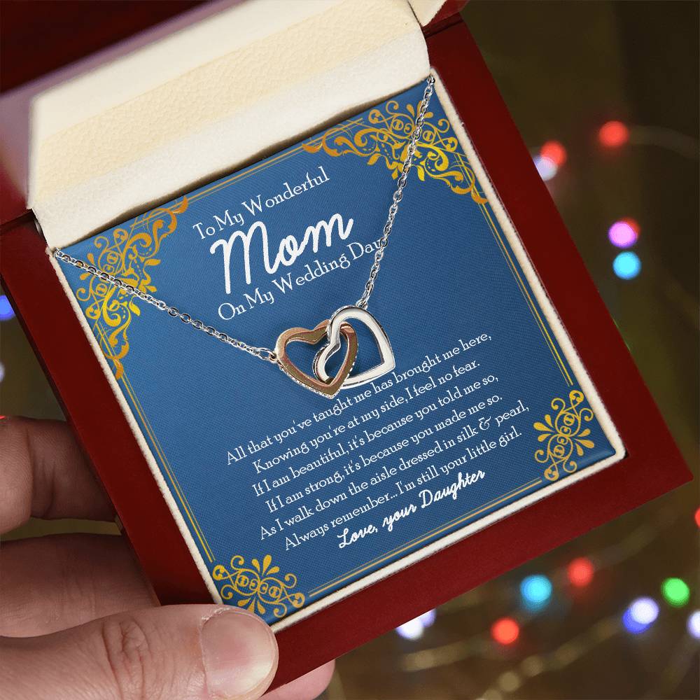 Interlocking Heart Necklace Mother Of The Bride Gift From Daughter Mom Of Bride Present Jewelry Necklace As Wedding Gift Bridal Party Rehearsal Dinner Interlocking Hearts Necklace