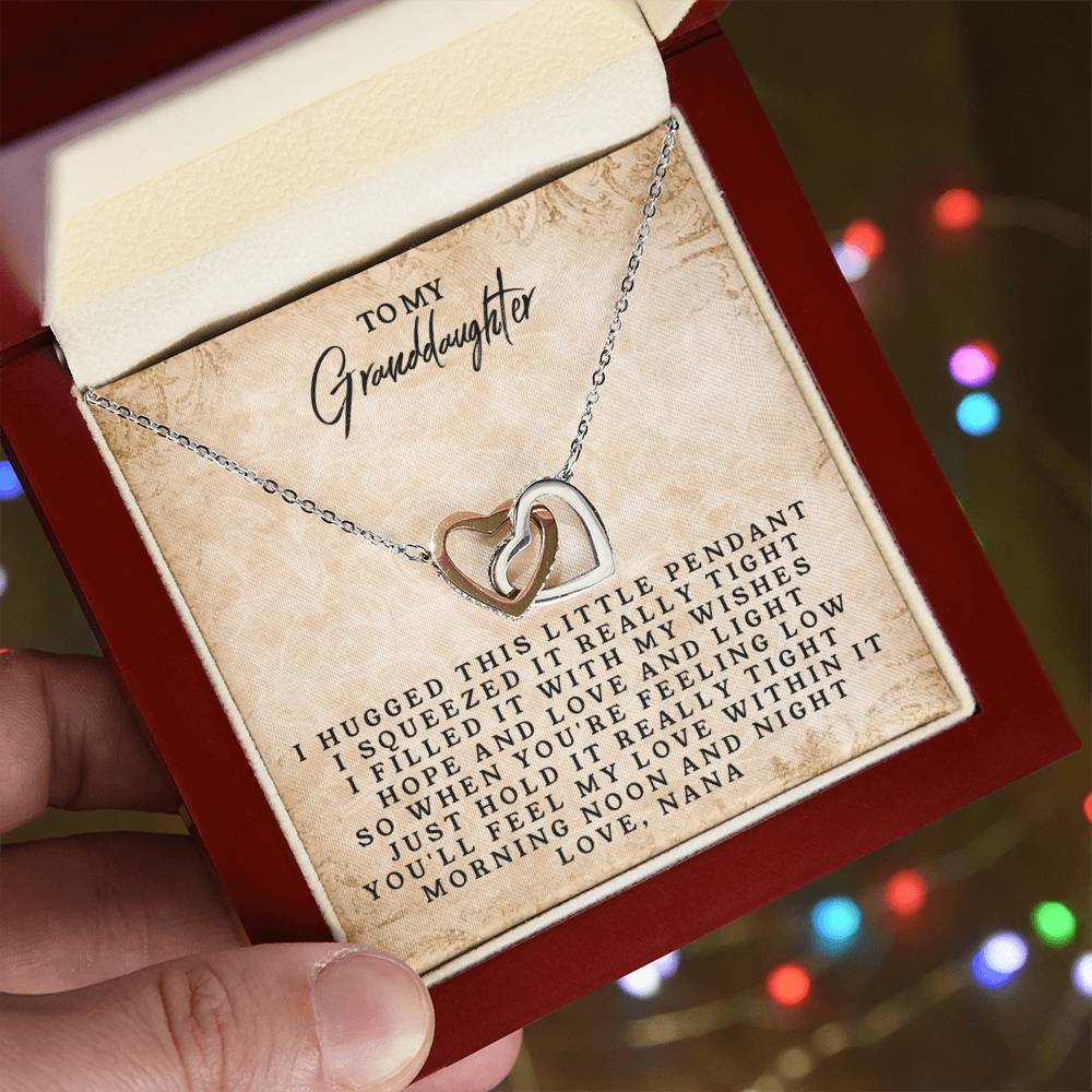 To My Granddaughter Necklace Birthday Gift For Granddaughter Necklace For Granddaughter From Grandma Granddaughter Necklace Interlocking Hearts Necklace