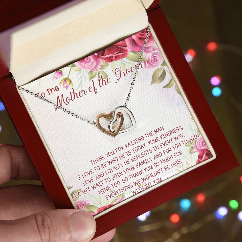 Mother Of The Groom Necklace Mother Of The Groom Jewelry Box Mother In Law Wedding Gift Mother In Law Interlocking Hearts Necklace Gifts