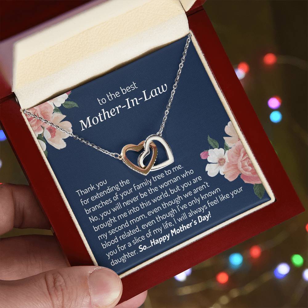 Mother’S Day ! For The Your Mother-In-Law Interlocking Hearts Necklace