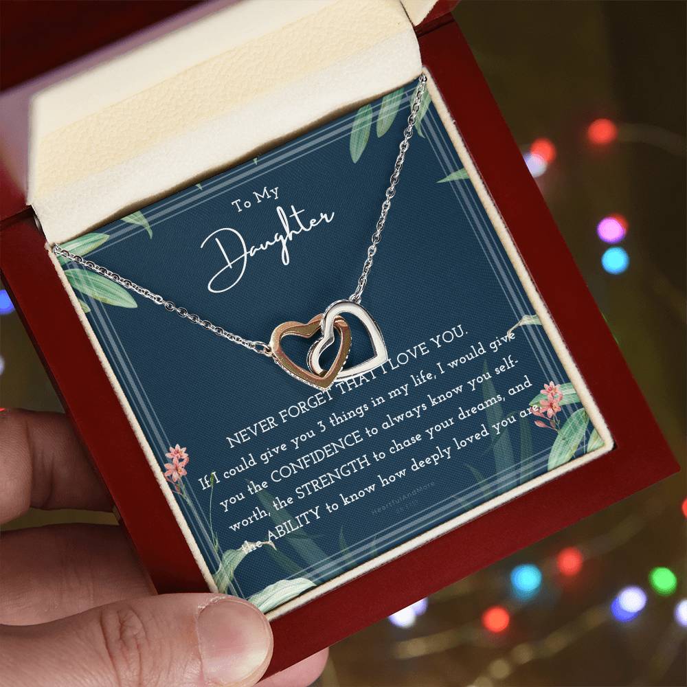 To My Daughter Daughter Necklace Anniversary Gift For Daughter Daughter Gift Gift For Daughter Christmas Birthday Interlocking Hearts Necklace