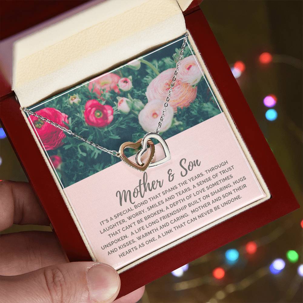 Mother And Son Interlocking Hearts Necklace