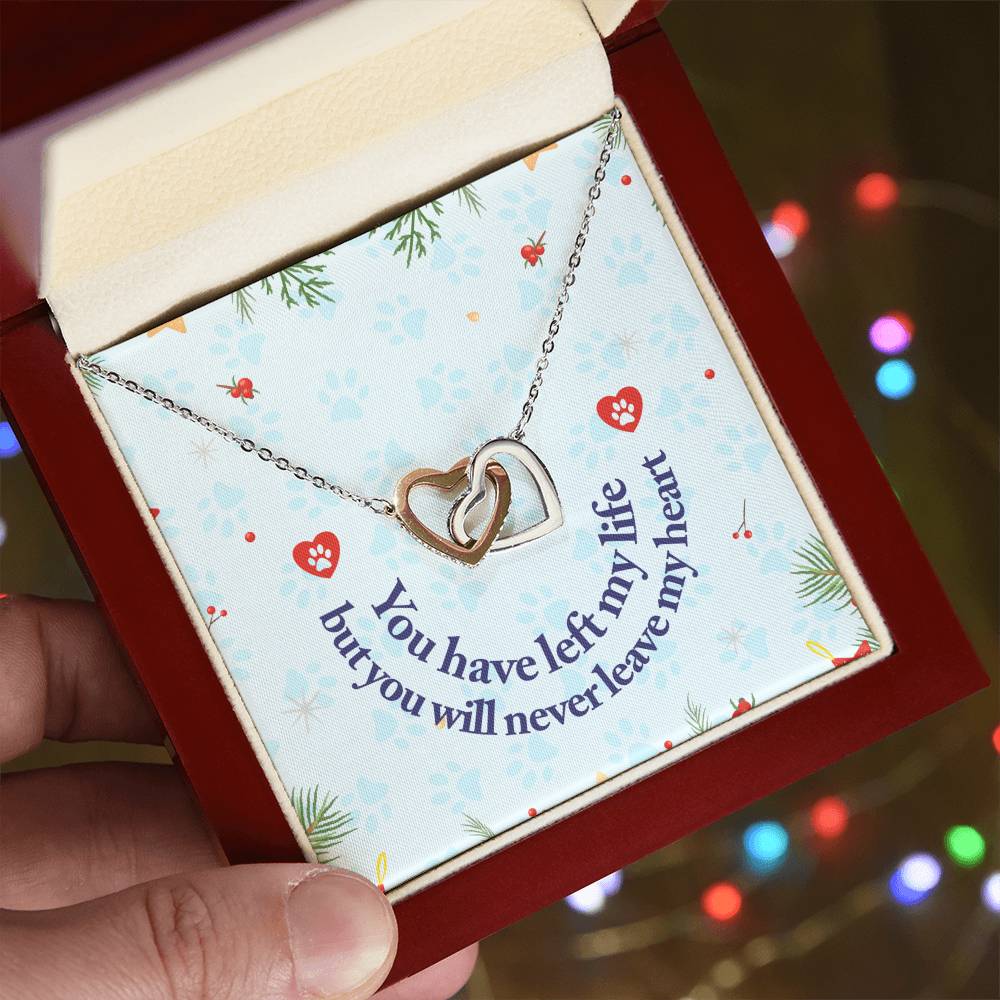 You Have Left My Life But You Will Never Leave My Heart - Interlocking Heart Necklace Interlocking Hearts Necklace