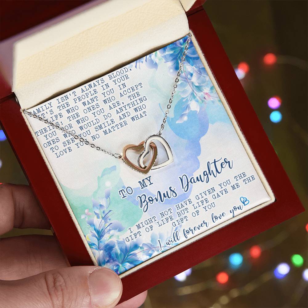 Stepdaughter Necklace Giftpersonalized Bonus Daughter Necklaceinterlocking Hearts Necklace For Stepdaughter Daughter In Law Necklace Gift