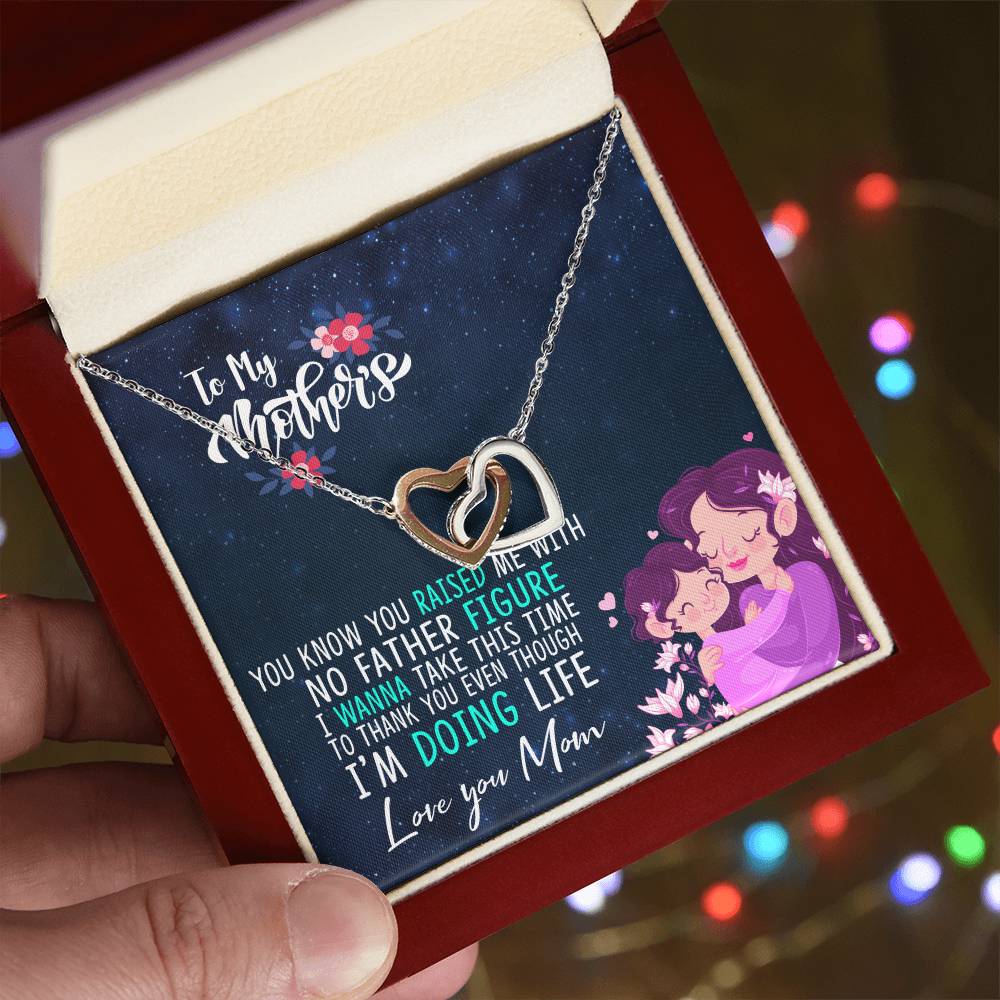 Luxury Box Interlocking Heart Necklace For Mom Interlocking Hearts Necklace