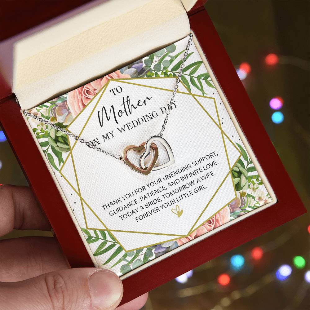 Gift For Mom On Wedding Day Necklace Mother Wedding Gift Necklace Mom Wedding Interlocking Hearts Necklace Thank You Momther Wedding Gift