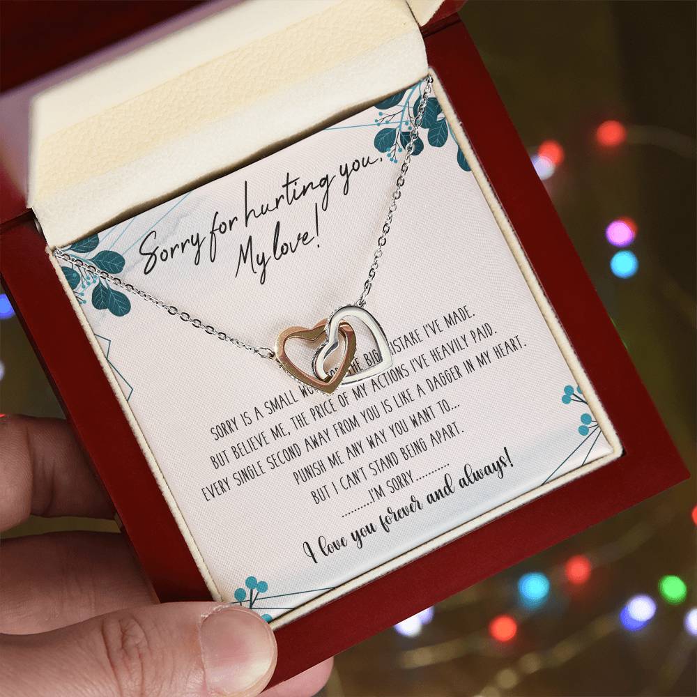 To My Love Interlocking Hearts Necklace Message Card