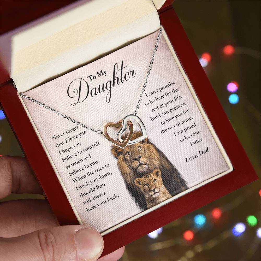 My Daughter - Proud Of You - Necklace Interlocking Hearts Necklace