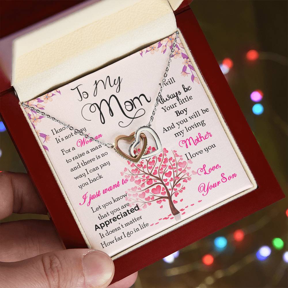 Mothers Day Gift From Daughter Son - Mother Necklace Gifts For Mom Mom Necklace Interlocking Hearts Interlocking Hearts Necklace