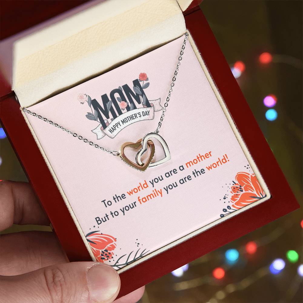Interlocking Hearts Necklace For Mother'S Day