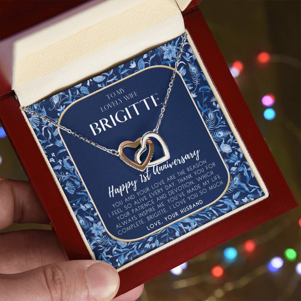 1 Year Anniversary Gift For Wife 1 Year Anniversary Gifts 1 Year Wedding Anniversary Gift Ideas 1St Wedding Anniversary Gift For Her Interlocking Hearts Necklace